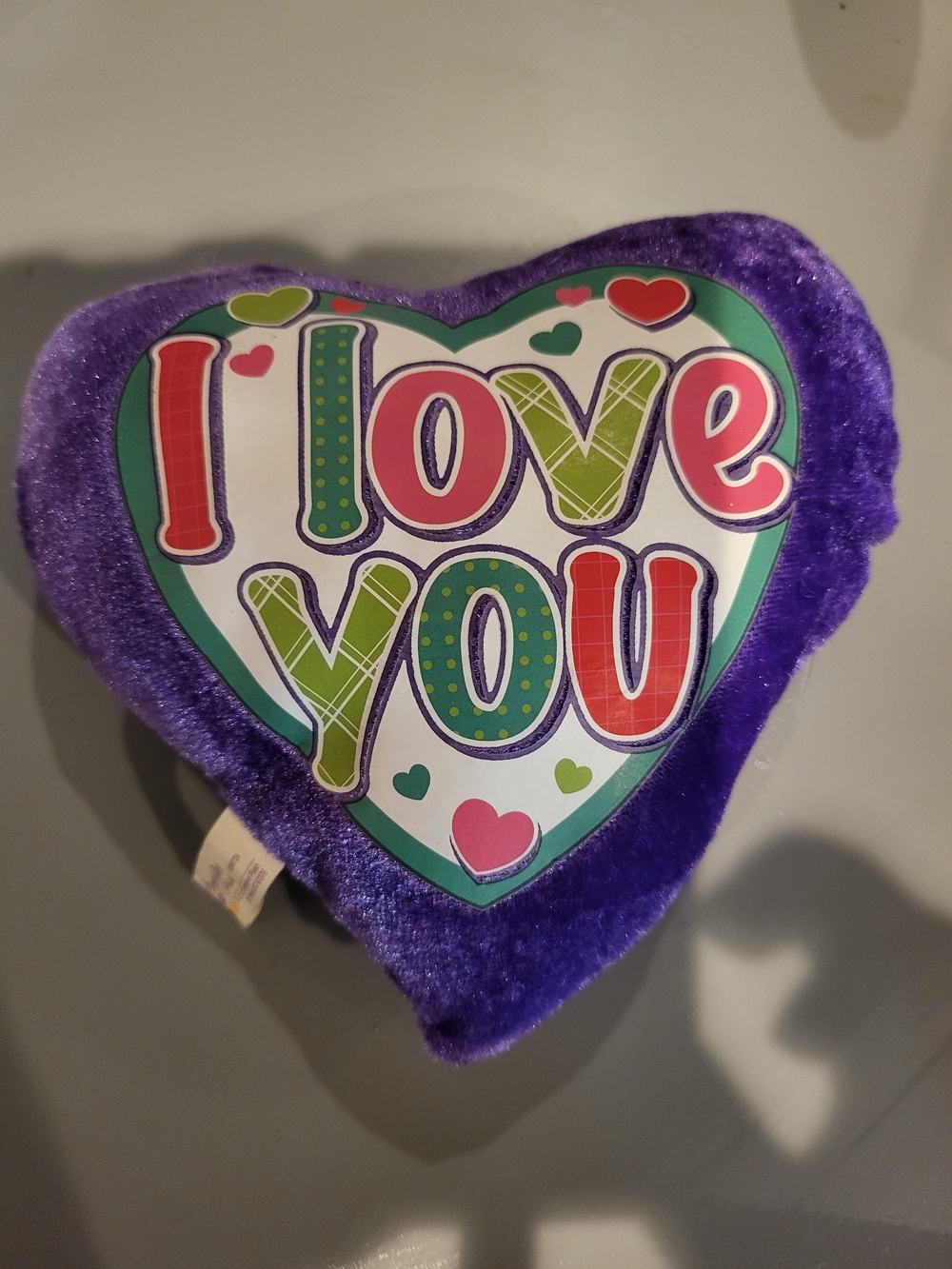 Purple Heart Plush Pillow - I Love You Accent by Progressive Plush
